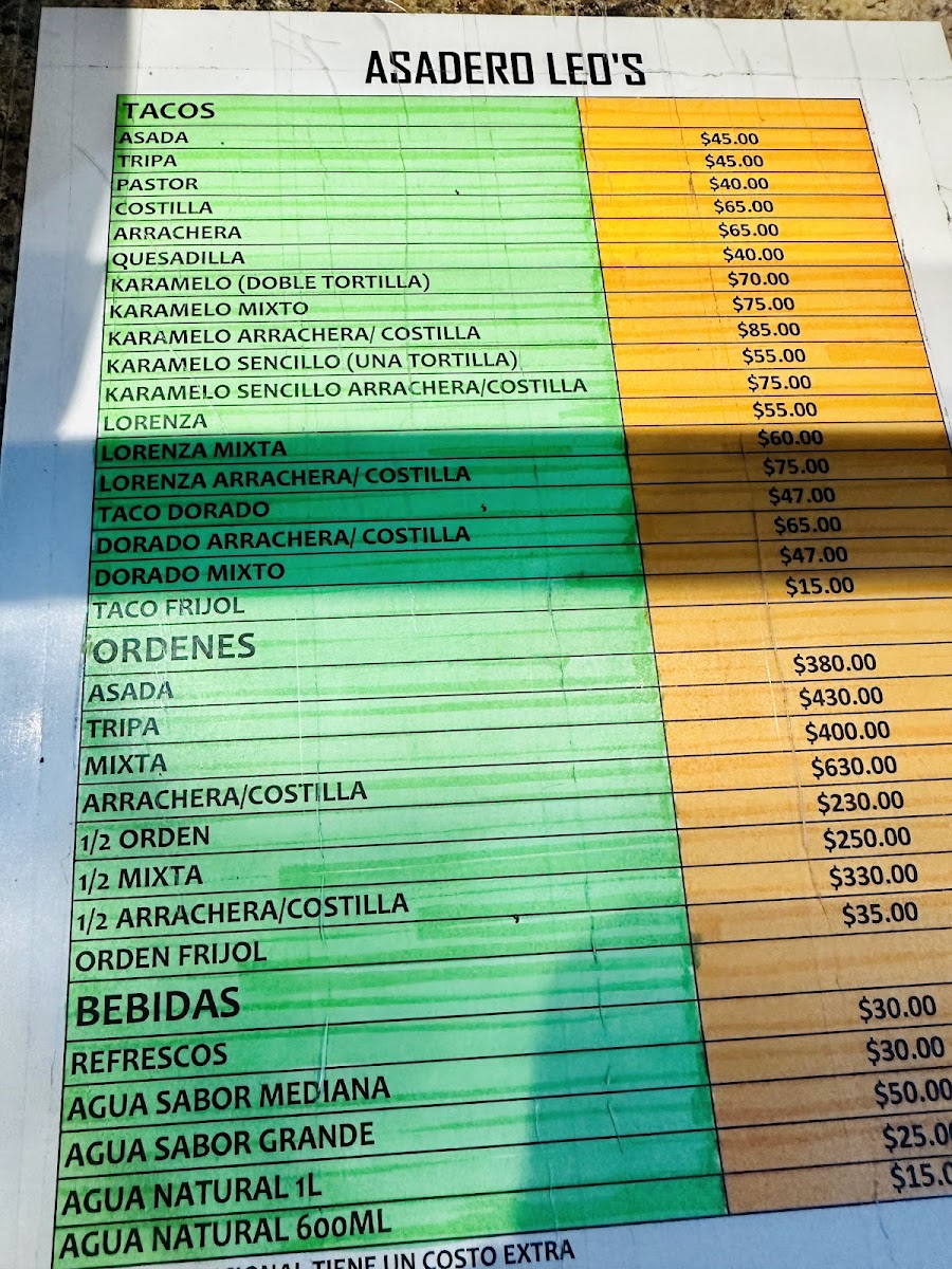 Asadero Leo's Menu - Image 2