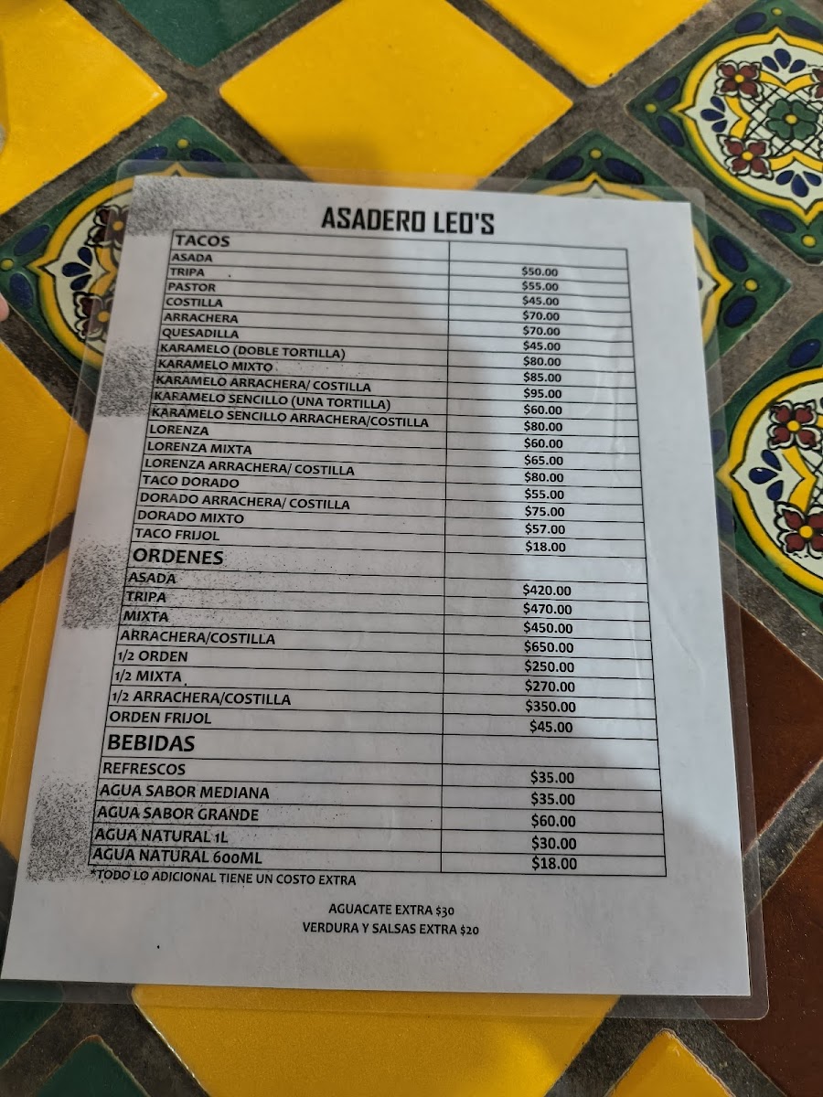 Asadero Leo's Menu - Image 4