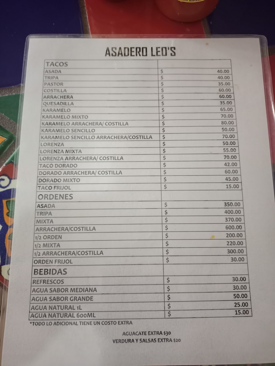 Asadero Leo's Menu - Image 6